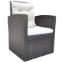 Set comedor de jardín 6 piezas y cojines ratán sintético marrón de vidaXL, Conjuntos de jardín - Ref: Foro24-42644, Precio: 7...