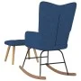 Schaukelstuhl mit Fußstütze aus blauem Stoff von , Schaukelstühle - Ref: Foro24-327626, Preis: 129,91 €, Rabatt: %