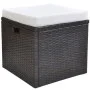 Set comedor de jardín 6 piezas y cojines ratán sintético marrón de vidaXL, Conjuntos de jardín - Ref: Foro24-42644, Precio: 7...