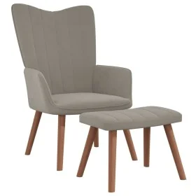 Relaxation armchair with light gray velvet stool by , Armchairs - Ref: Foro24-327666, Price: 113,74 €, Discount: %