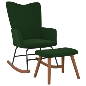 Dunkelgrüner Schaukelstuhl aus Samt mit Fußstütze von , Schaukelstühle - Ref: Foro24-327756, Preis: 160,80 €, Rabatt: %