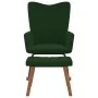 Silla mecedora con reposapiés terciopelo verde oscuro de , Mecedoras - Ref: Foro24-327756, Precio: 160,80 €, Descuento: %