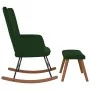 Silla mecedora con reposapiés terciopelo verde oscuro de , Mecedoras - Ref: Foro24-327756, Precio: 160,80 €, Descuento: %