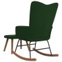 Silla mecedora con reposapiés terciopelo verde oscuro de , Mecedoras - Ref: Foro24-327756, Precio: 160,80 €, Descuento: %