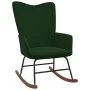 Silla mecedora con reposapiés terciopelo verde oscuro de , Mecedoras - Ref: Foro24-327756, Precio: 160,80 €, Descuento: %