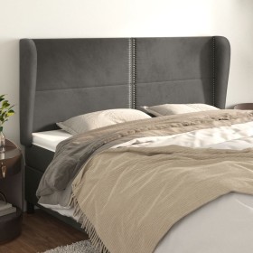 Headboard with dark gray velvet ears 183x23x118/128 cm by , Headboards and footboards - Ref: Foro24-3117877, Price: 104,88 €,...