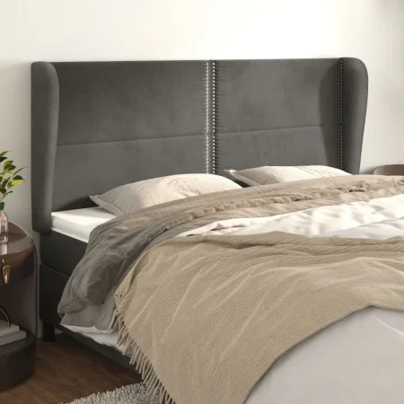 Headboard with dark gray velvet ears 183x23x118/128 cm by , Headboards and footboards - Ref: Foro24-3117877, Price: 103,64 €,...