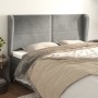 Kopfteil mit hellgrauen Samtohren 203x23x118/128 cm von , Kopf- und Fußteile - Ref: Foro24-3117882, Preis: 113,27 €, Rabatt: %