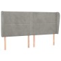 Kopfteil mit hellgrauen Samtohren 203x23x118/128 cm von , Kopf- und Fußteile - Ref: Foro24-3117882, Preis: 113,27 €, Rabatt: %