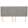 Kopfteil mit hellgrauen Samtohren 203x23x118/128 cm von , Kopf- und Fußteile - Ref: Foro24-3117882, Preis: 113,27 €, Rabatt: %