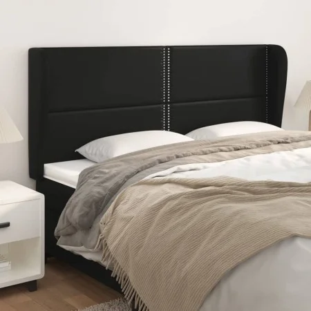 Headboard with ears black synthetic leather 183x23x118/128cm by , Headboards and footboards - Ref: Foro24-3117918, Price: 105...