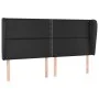 Headboard with ears black synthetic leather 183x23x118/128cm by , Headboards and footboards - Ref: Foro24-3117918, Price: 105...