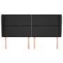 Cabecero con orejas cuero sintético negro 183x23x118/128cm de , Cabeceros y pies de cama - Ref: Foro24-3117918, Precio: 106,5...