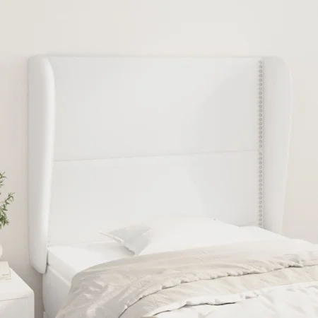 Headboard with white synthetic leather ears 83x23x118/128 cm by , Headboards and footboards - Ref: Foro24-3117889, Price: 80,...
