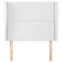 Headboard with white synthetic leather ears 83x23x118/128 cm by , Headboards and footboards - Ref: Foro24-3117889, Price: 80,...
