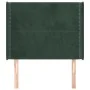 Headboard with dark green velvet ears 103x16x118/128cm by , Headboards and footboards - Ref: Foro24-3119485, Price: 80,66 €, ...