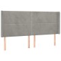 Kopfteil mit hellgrauen Samtohren 183x16x118/128 cm von , Kopf- und Fußteile - Ref: Foro24-3119500, Preis: 100,62 €, Rabatt: %
