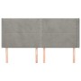 Kopfteil mit hellgrauen Samtohren 183x16x118/128 cm von , Kopf- und Fußteile - Ref: Foro24-3119500, Preis: 100,62 €, Rabatt: %