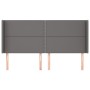 Headboard with ears gray synthetic leather 163x16x118/128cm by , Headboards and footboards - Ref: Foro24-3119540, Price: 116,...