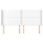 Cabecero con orejas de cuero sintético blanco 203x16x118/128 cm de , Cabeceros y pies de cama - Ref: Foro24-3119549, Precio: ...