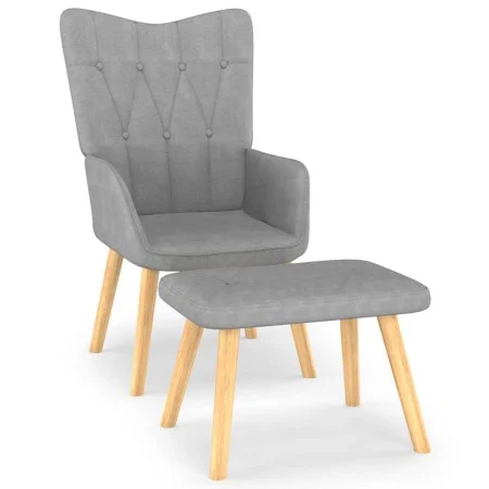 Relax armchair with light gray fabric stool by , Armchairs - Ref: Foro24-327534, Price: 107,90 €, Discount: %