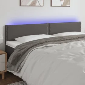 Headboard with LED gray synthetic leather 160x5x78/88 cm by , Headboards and footboards - Ref: Foro24-3121572, Price: 56,46 €...