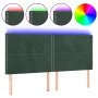 Cabecero con luces LED terciopelo verde oscuro 200x5x118/128 cm de , Cabeceros y pies de cama - Ref: Foro24-3122353, Precio: ...