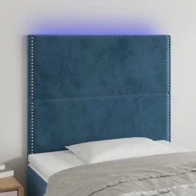 Kopfteil mit LED-Beleuchtung, dunkelblauer Samt, 90 x 5 x 118/128 cm von , Kopf- und Fußteile - Ref: Foro24-3122324, Preis: 6...