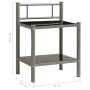 Nachttische 2 Stück Metall und Glas grau und schwarz von vidaXL, Nachttische - Ref: Foro24-325093, Preis: 43,77 €, Rabatt: %
