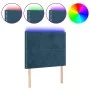 Cabecero con luces LED terciopelo azul oscuro 90x5x118/128 cm de , Cabeceros y pies de cama - Ref: Foro24-3122324, Precio: 66...
