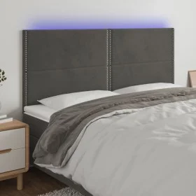 Headboard with LED lights dark gray velvet 180x5x118/128 cm by , Headboards and footboards - Ref: Foro24-3122345, Price: 96,8...