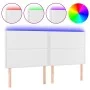Headboard with LED lights white synthetic leather 180x5x118/128 cm by , Headboards and footboards - Ref: Foro24-3122387, Pric...