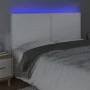 Headboard with LED lights white synthetic leather 180x5x118/128 cm by , Headboards and footboards - Ref: Foro24-3122387, Pric...