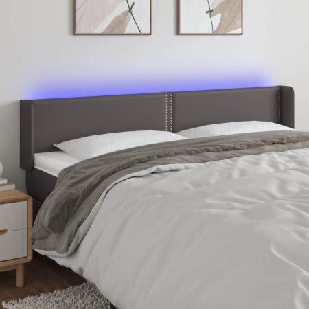 Kopfteil mit LED-grauem Kunstleder 163x16x78/88 cm von , Kopf- und Fußteile - Ref: Foro24-3123196, Preis: 72,76 €, Rabatt: %