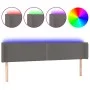 Headboard with LED gray synthetic leather 163x16x78/88 cm by , Headboards and footboards - Ref: Foro24-3123196, Price: 68,38 ...