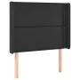 Headboard with LED black synthetic leather 83x16x118/128 cm by , Headboards and footboards - Ref: Foro24-3123980, Price: 75,4...