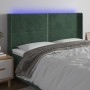 Cabecero con LED de terciopelo verde oscuro 203x16x118/128 cm de , Cabeceros y pies de cama - Ref: Foro24-3123977, Precio: 13...