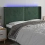 Dark green velvet LED headboard 203x16x118/128 cm by , Headboards and footboards - Ref: Foro24-3123977, Price: 142,31 €, Disc...