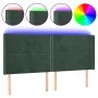 Dark green velvet LED headboard 203x16x118/128 cm by , Headboards and footboards - Ref: Foro24-3123977, Price: 142,31 €, Disc...