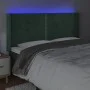 Dunkelgrünes Samtkopfteil mit LED 203x16x118/128 cm von , Kopf- und Fußteile - Ref: Foro24-3123977, Preis: 142,31 €, Rabatt: %