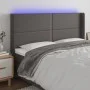 Headboard with LED gray synthetic leather 163x16x118/128cm by , Headboards and footboards - Ref: Foro24-3124008, Price: 113,8...