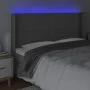 Headboard with LED gray synthetic leather 163x16x118/128cm by , Headboards and footboards - Ref: Foro24-3124008, Price: 113,8...