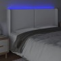 Kopfteil mit LED, weißem Kunstleder, 203 x 16 x 118/128 cm von , Kopf- und Fußteile - Ref: Foro24-3124017, Preis: 117,94 €, R...