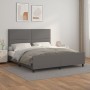 Bettgestell mit Kopfteil aus grauem Kunstleder 180x200cm von , Betten und Lattenroste - Ref: Foro24-3125528, Preis: 228,85 €,...