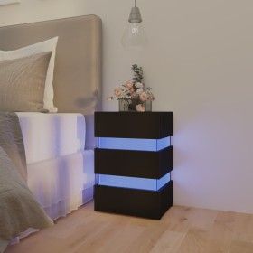 Nightstand LED light black engineered wood 45x35x67 cm by vidaXL, Nightstands - Ref: Foro24-326841, Price: 106,23 €, Discount: %