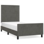 Dark gray velvet bed frame with headboard 90x200cm by , Beds and slatted bases - Ref: Foro24-3125673, Price: 128,90 €, Discou...