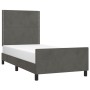 Dark gray velvet bed frame with headboard 90x200cm by , Beds and slatted bases - Ref: Foro24-3125673, Price: 128,90 €, Discou...