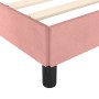 Estructura de cama con cabecero de terciopelo rosa 90x190 cm