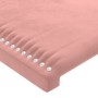 Estructura de cama con cabecero de terciopelo rosa 90x190 cm