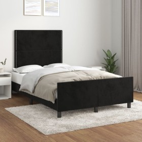 Bed frame with black velvet headboard 120x200 cm by , Beds and slatted bases - Ref: Foro24-3125686, Price: 158,36 €, Discount: %